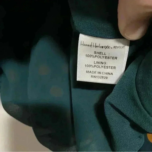 Revolve House of Harlow Polka Dot Long Sleeve Cropped Blouse Small - Picture 3 of 5